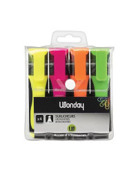 WONDAY markeerstiften – set van 4 met schuine punt