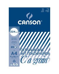 Canson C à grain papier dessin A4 224g 20 feuilles 